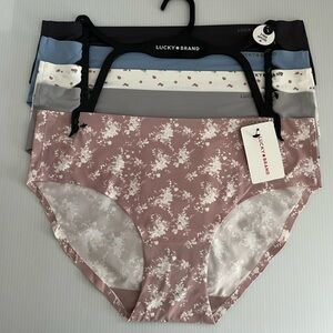 Lucky Brand no Panty lines Smooth &Silky Laser Cut Tech Sealed 5 pc Panties set